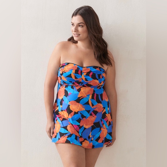 Penningtons Other - Penningtons Printed Bathing Suit Swim Dress w/ Ruched Bust